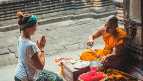 Mekong Monk Blessing Solo Traveler